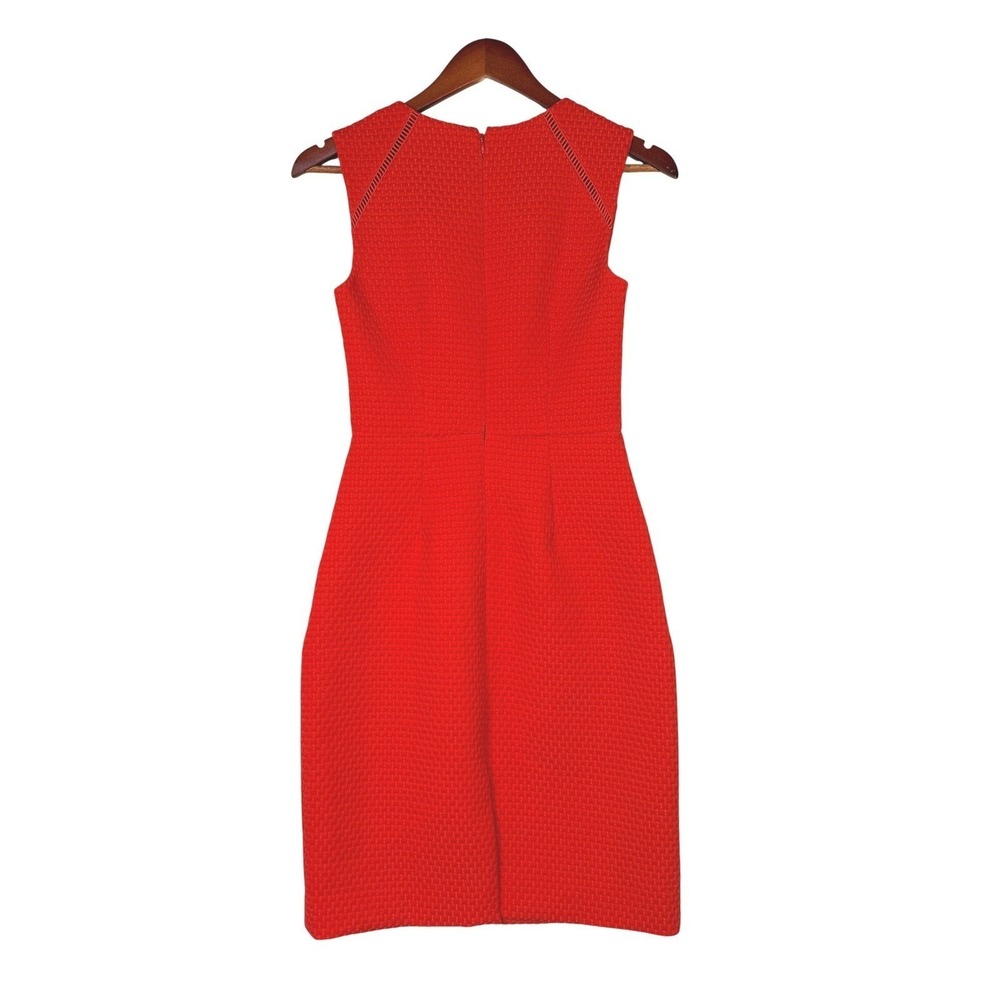 J.Crew Portfolio Dress Red Textured Matelasse Sheath Dress Size 00 - Picture 5 of 10